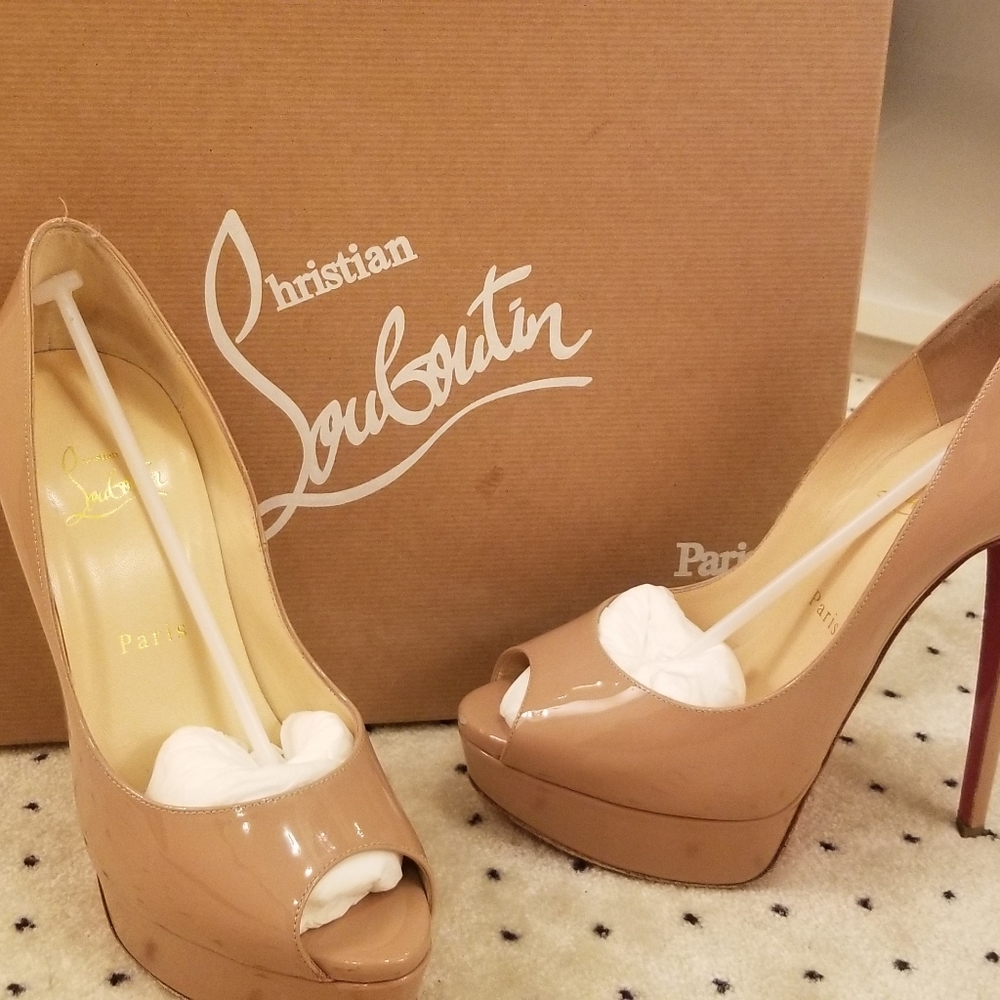 Christian Louboutin Nude Peep Toe Heels